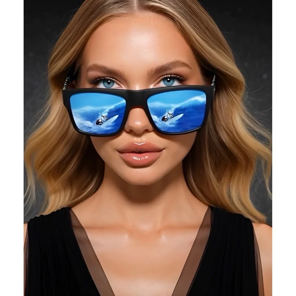 Sunglasses‎ Square Blue Lens Frame Driving Fishing Sun Glasses Women Polarized